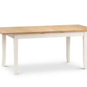 Julian Bowen Davenport 150cm Ivory and Oak Extending Dining Table