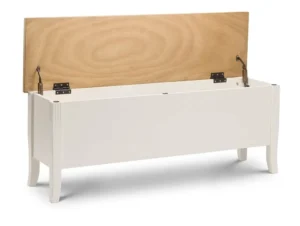 Julian Bowen Davenport Ivory and Oak Ottoman Storage Bench