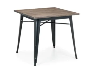 Julian Bowen Grafton 80cm Mocha Elm and Black Dining Table