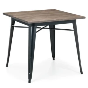 Julian Bowen Grafton 80cm Mocha Elm and Black Dining Table