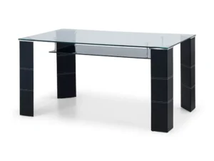 Julian Bowen Greenwich 150cm Glass and Leather Dining Table