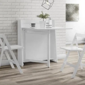 Julian Bowen Helsinki White Foldaway Dining Table and 2 Chair Set