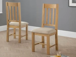 Julian Bowen Hereford Set of 2 Oak Dining Chairs