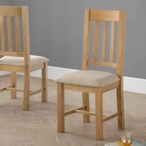 Julian Bowen Hereford Set of 2 Oak Dining Chairs