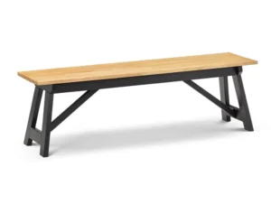 Julian Bowen Hockley 140cm Black and Light Oak Dining Bench