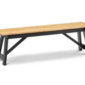 Julian Bowen Hockley 140cm Black and Light Oak Dining Bench
