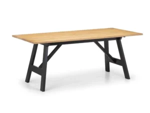 Julian Bowen Hockley 190cm Black and Light Oak Dining Table