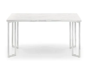 Julian Bowen Positano 150cm White Marble and Chrome Dining Table