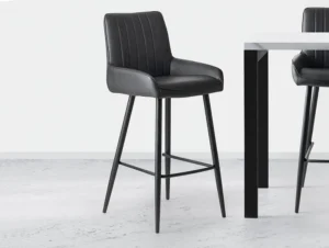 Julian Bowen Soho Black Faux Leather Bar Stool
