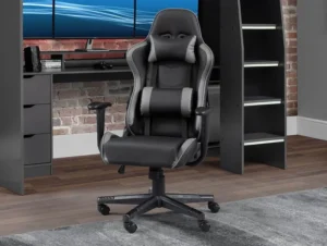 Julian Bowen Comet Black and Grey Faux Leather Gaming Chair