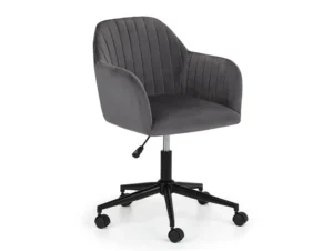 Julian Bowen Kahlo Grey Velvet and Black Office Chair