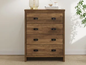 GFW Boston Knotty Oak Effect 4 Drawer Chest of Drawers