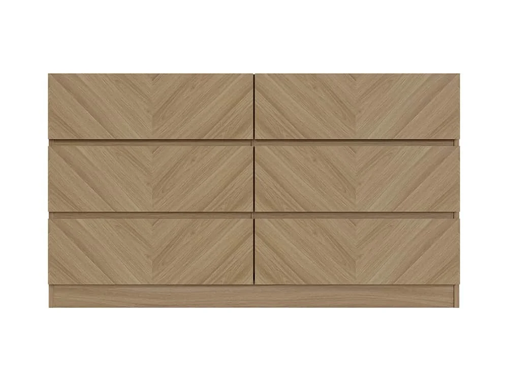 GFW Catania Euro Oak 3+3 Drawer Chest of Drawers - Image 5