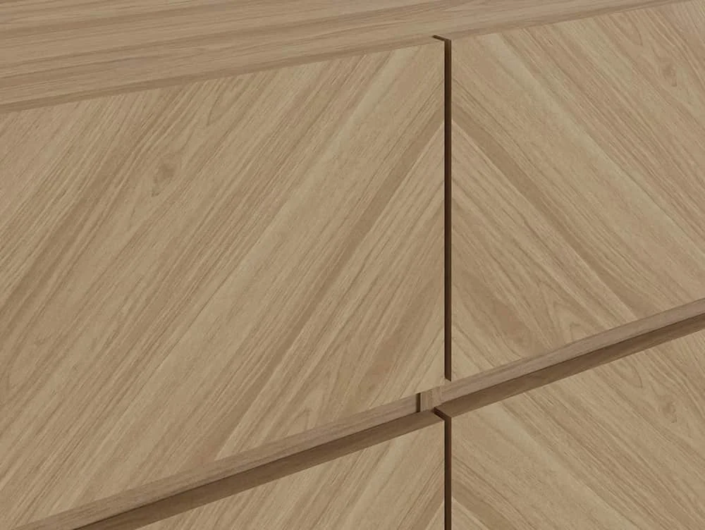 GFW Catania Euro Oak 3+3 Drawer Chest of Drawers - Image 3