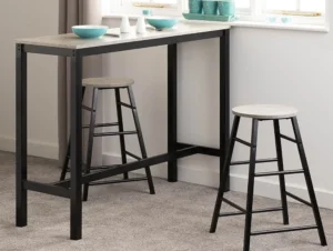 Seconique Athens Concrete Effect and Black 2 Seat Bar Set