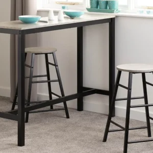Seconique Athens Concrete Effect and Black 2 Seat Bar Set