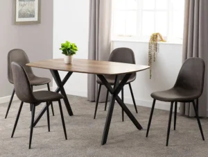 Seconique Athens Oak Effect Dining Table and 4 Chair Set