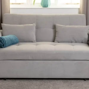 Seconique Chelsea Silver Fabric Sofa Bed