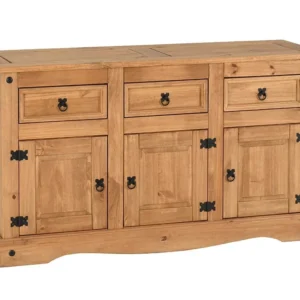 Seconique Corona Pine 3 Door 3 Drawer Sideboard