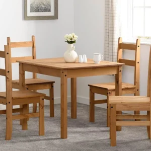 Seconique Corona Pine 100cm Dining Table and 4 Chair Set