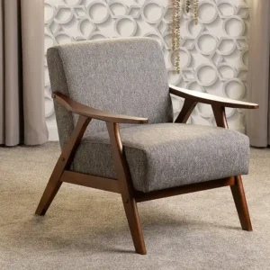 Seconique Kendra Grey Fabric Accent Chair