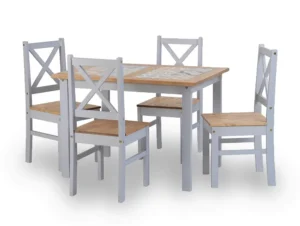 Seconique Salvador Grey and Tile Dining Table and 4 Chair Set