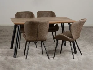 Seconique Quebec Oak Effect Dining Table and 4 Chair Set