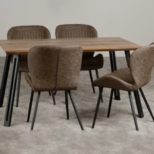 Seconique Quebec Oak Effect Dining Table and 4 Chair Set