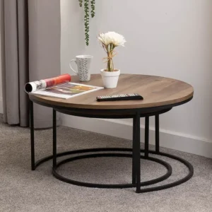 Seconique Quebec Oak Effect Nesting Coffee Tables