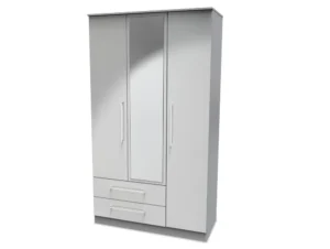 Welcome Worcester 3 Door 2 Drawer Tall Mirrored Triple Wardrobe (Assembled)