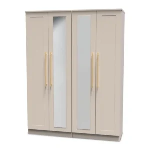 Welcome Haworth 4 Door Tall Mirrored Wardrobe (Assembled)