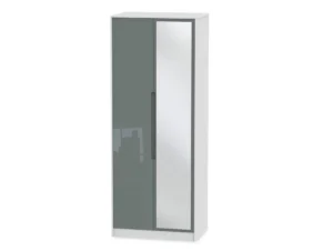 Welcome Monaco Gloss 2 Door Tall Mirrored Double Wardrobe (Assembled)