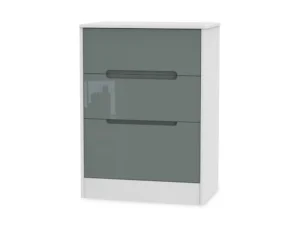 Welcome Monaco Gloss 3 Drawer Deep Midi Chest of Drawers (Assembled)