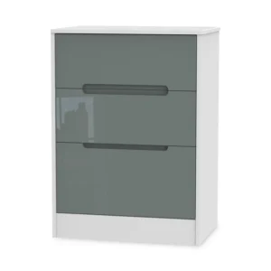Welcome Monaco Gloss 3 Drawer Deep Midi Chest of Drawers (Assembled)