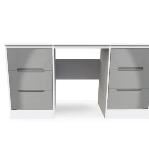 Welcome Monaco Gloss Double Pedestal Dressing Table (Assembled)