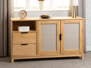 Seconique Corona Rattan and Pine 2 Door 2 Drawer Sideboard
