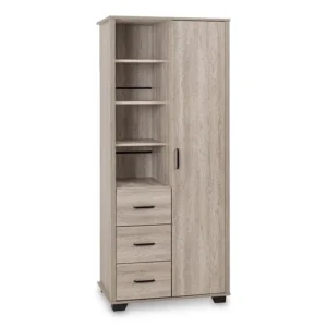 Seconique Oliver Light Oak 1 Door 3 Drawer Wardrobe