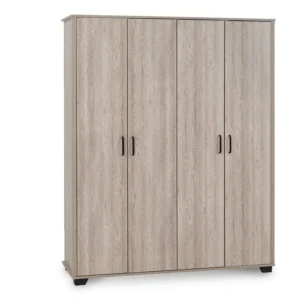 Seconique Oliver Light Oak 4 Door Wardrobe