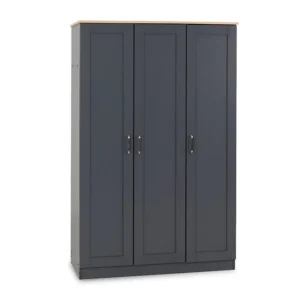 Seconique Portland Grey and Oak 3 Door Triple Wardrobe