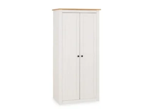 Seconique Panama White and Waxed Pine 2 Door Wardrobe