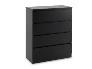 Seconique Malvern Black 4 Drawer Chest of Drawers