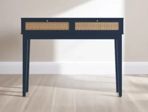 LPD Bordeaux Rattan and Blue 2 Drawer Dressing Table