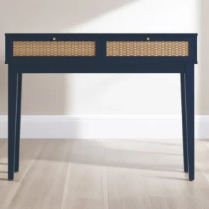 LPD Bordeaux Rattan and Blue 2 Drawer Dressing Table
