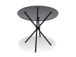 LPD Casa 90cm Smoked Glass and Black Dining Table