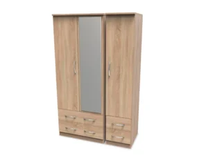 Welcome Avon 3 Door 4 Drawer Mirrored Triple Wardrobe (Assembled)
