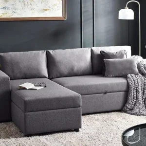 Julian Bowen Angel Grey Linen Corner Sofa Bed