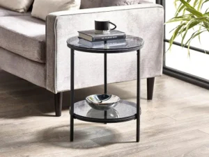 Julian Bowen Chicago Smoked Glass Circular Lamp Table