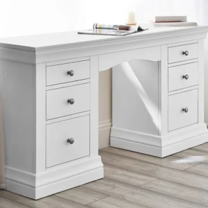 Julian Bowen Clermont Surf White 6 Drawer Dressing Table