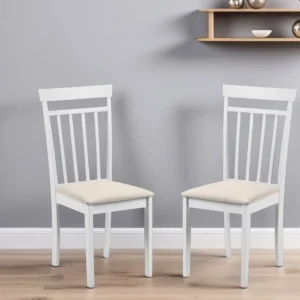 Julian Bowen Coast Set of 2 White Wooden Dining Chairs