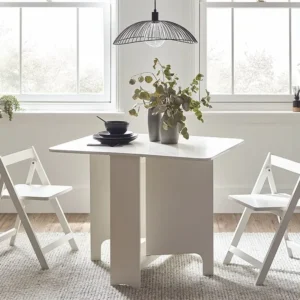 Julian Bowen Gatan White Foldaway Dining Table with 2 Chairs